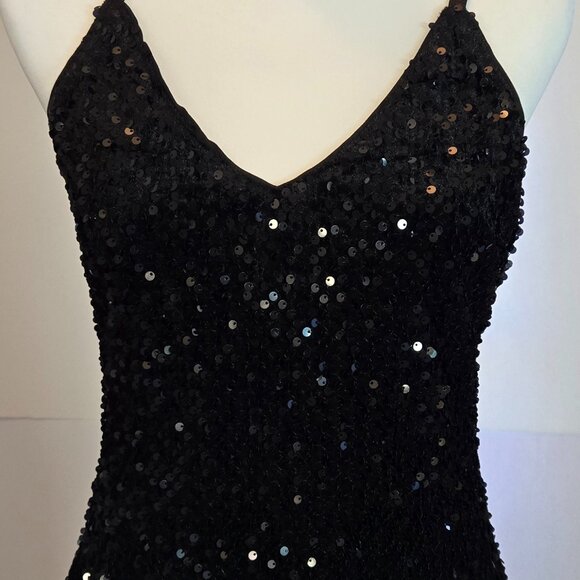 SIMPLEE Women Evening Dress, Sexy V Neck, Bodycon, Sequin, w/ Slit Sz: XL Black - Picture 10 of 14